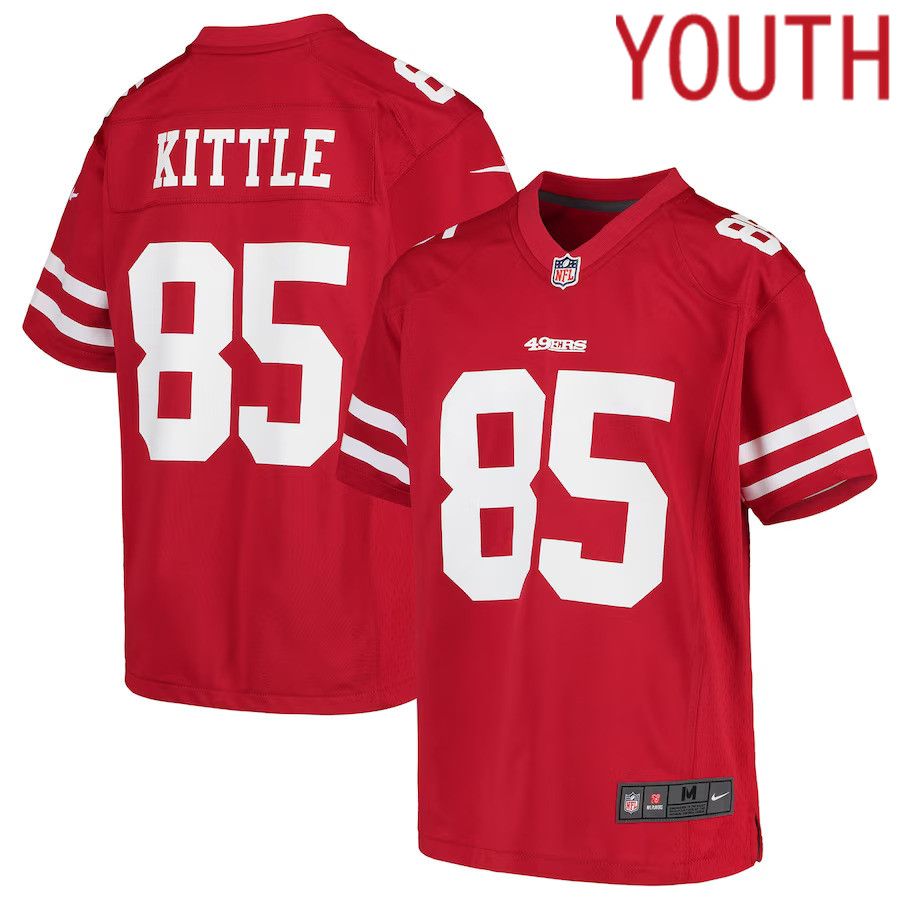 Youth San Francisco 49ers 85 George Kittle Nike Scarlet Player Game NFL Jersey